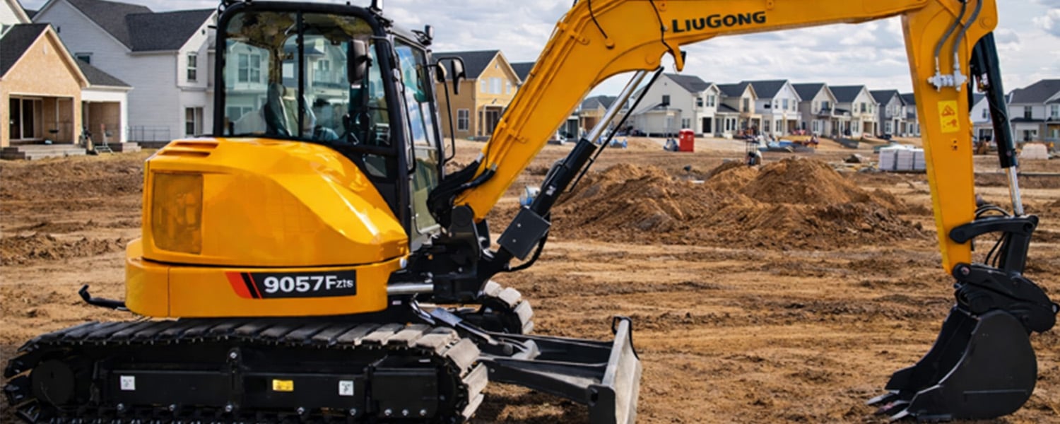 Liugong Mini Excavator on construction site